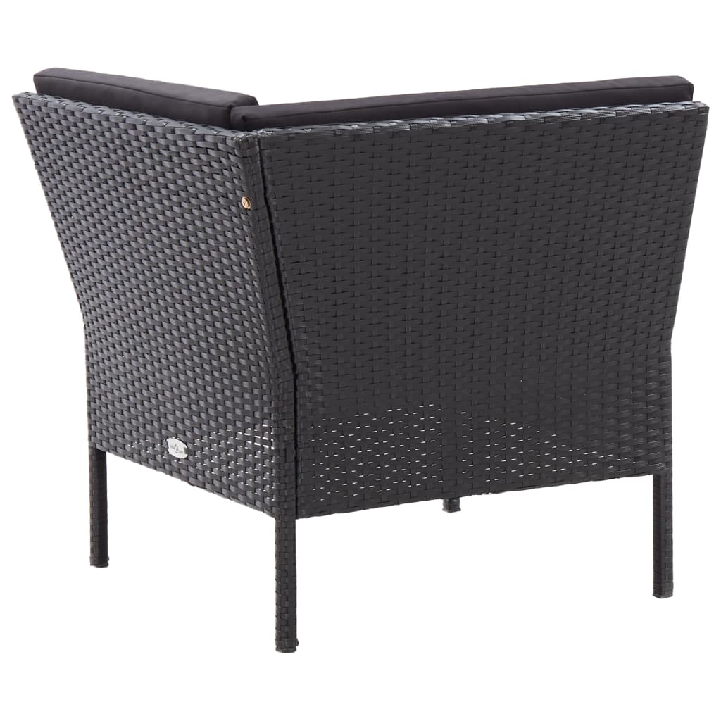 Set Divani da Giardino 6 pz con Cuscini in Polyrattan Nero | homemem39