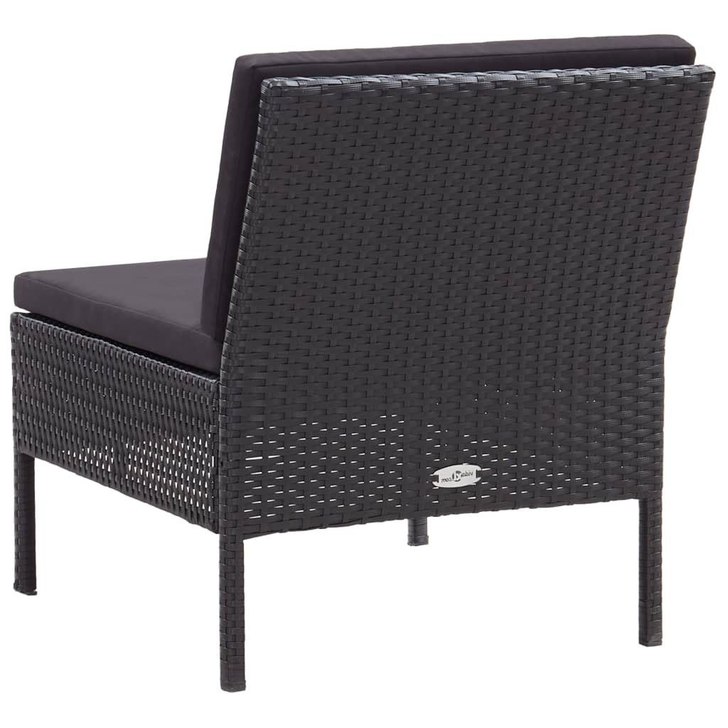Set Divani da Giardino 6 pz con Cuscini in Polyrattan Nero | homemem39