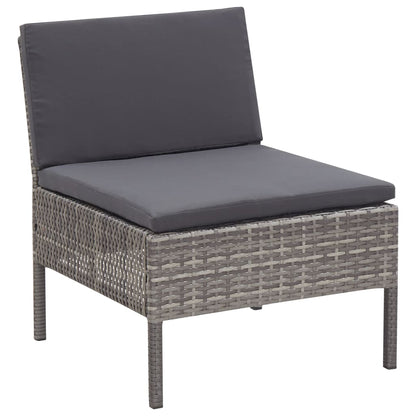 Set Divani da Giardino 6 pz con Cuscini in Polyrattan Grigio | homemem39