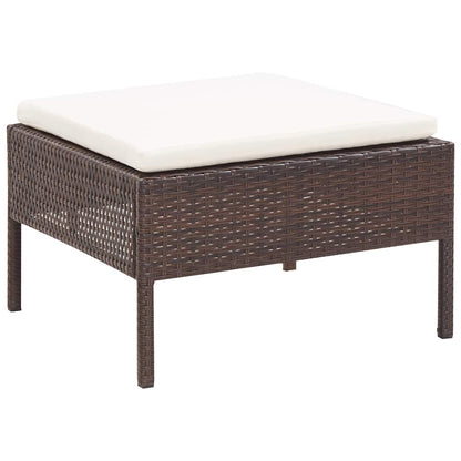 Set Divani da Giardino 8 pz con Cuscini in Polyrattan Marrone