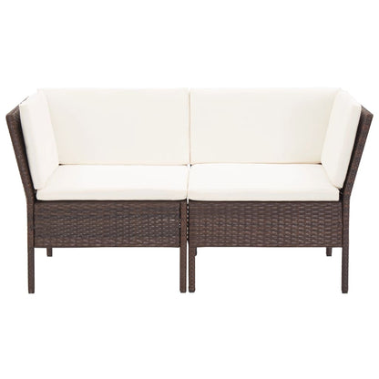 Set Divani da Giardino 8 pz con Cuscini in Polyrattan Marrone | homemem39