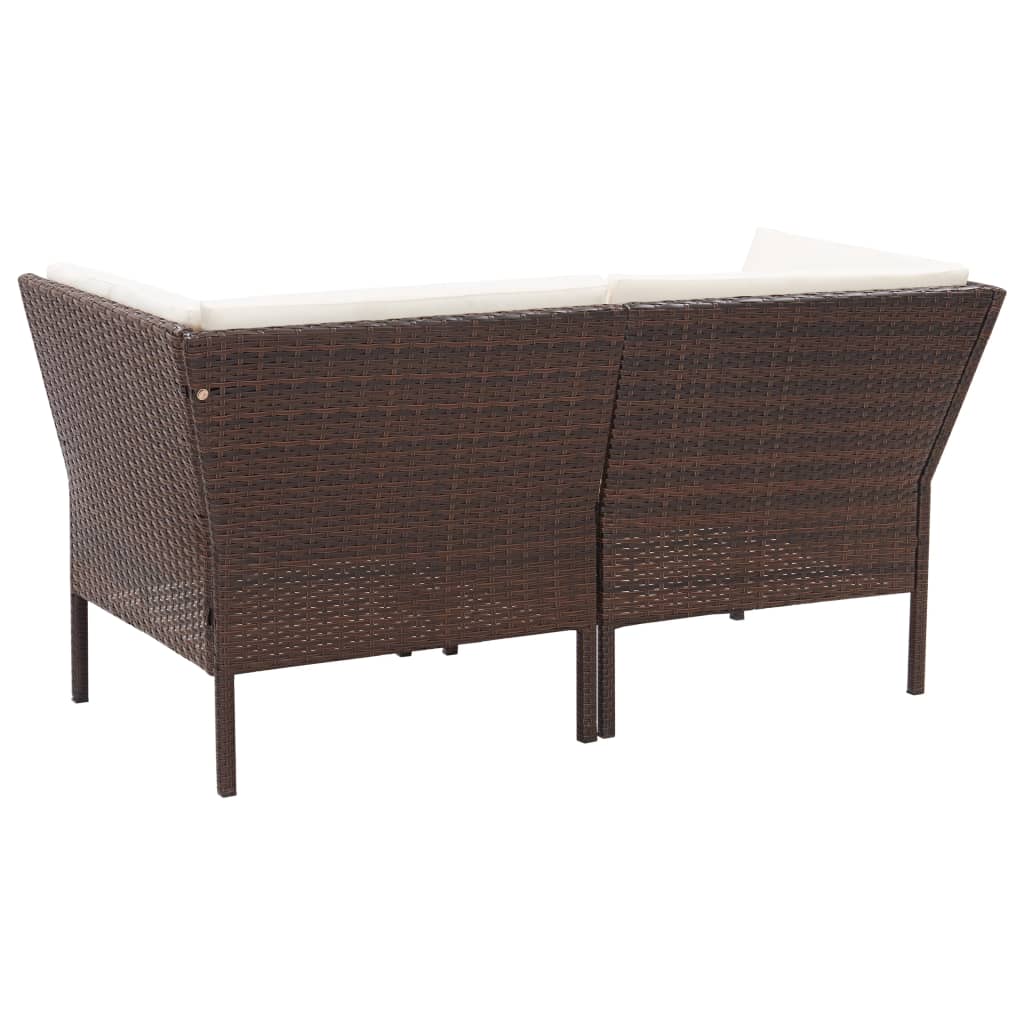 Set Divani da Giardino 8 pz con Cuscini in Polyrattan Marrone | homemem39