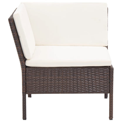 Set Divani da Giardino 8 pz con Cuscini in Polyrattan Marrone | homemem39