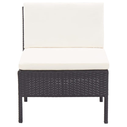 Set Divani da Giardino 8 pz con Cuscini in Polyrattan Nero