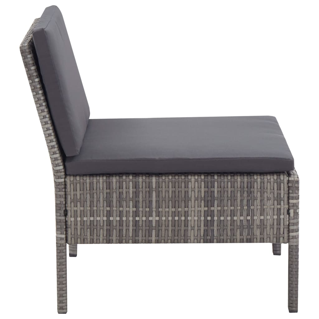 Set Divani da Giardino 8 pz con Cuscini in Polyrattan Grigio | homemem39