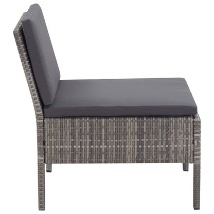 Set Divani da Giardino 8 pz con Cuscini in Polyrattan Grigio | homemem39
