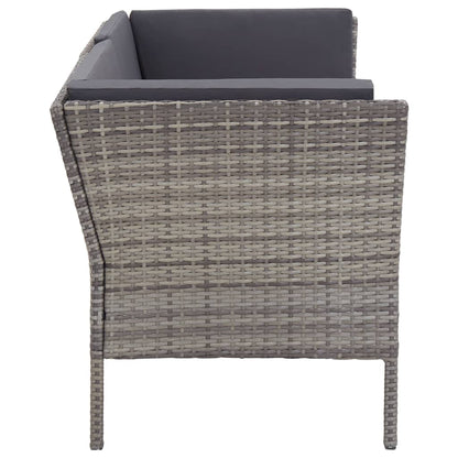 Set Divani da Giardino 8 pz con Cuscini in Polyrattan Grigio | homemem39