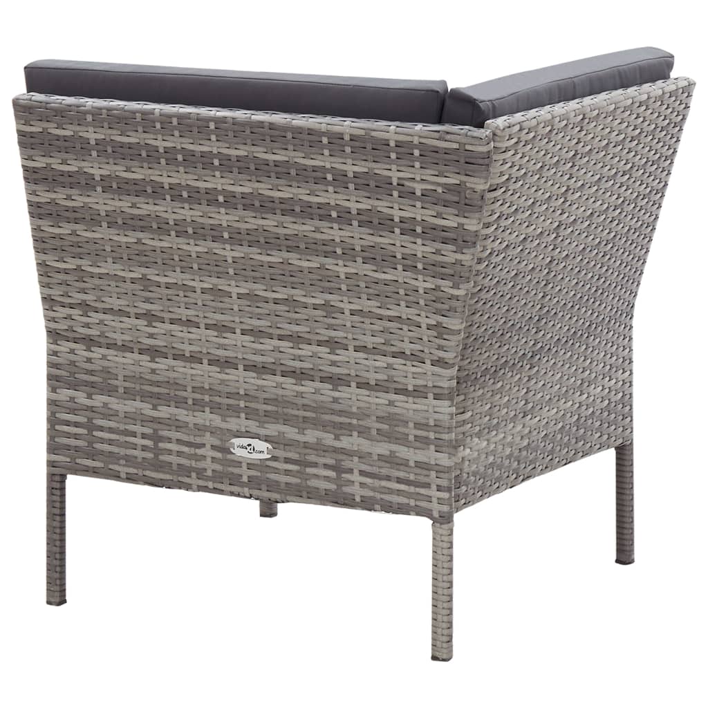 Set Divani da Giardino 8 pz con Cuscini in Polyrattan Grigio | homemem39