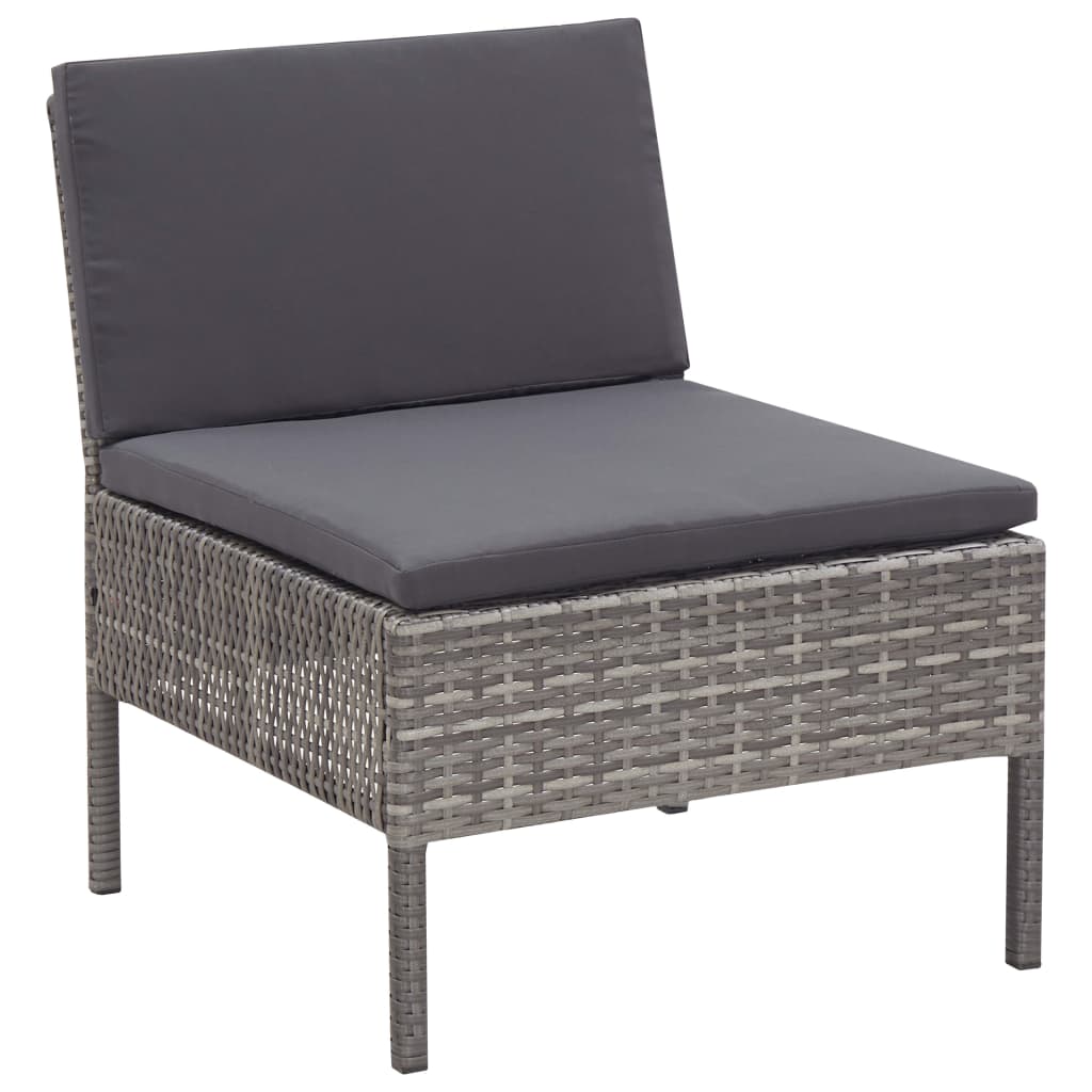 Set Divani da Giardino 8 pz con Cuscini in Polyrattan Grigio | homemem39