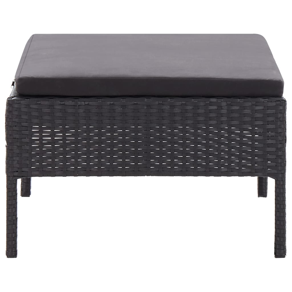 Set Divani da Giardino 3 pz con Cuscini in Polyrattan Nero - homemem39