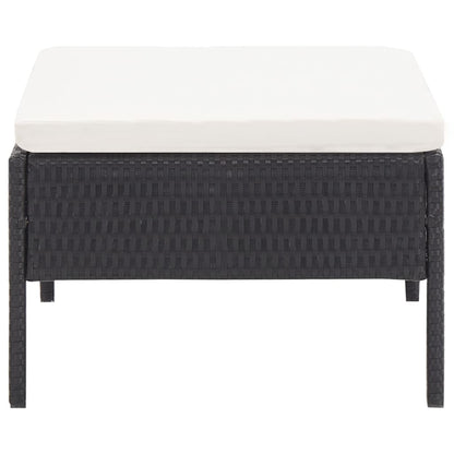 Set Divani da Giardino 3 pz con Cuscini in Polyrattan Nero | homemem39