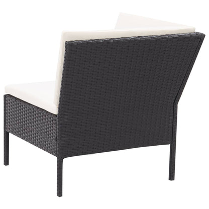 Set Divani da Giardino 3 pz con Cuscini in Polyrattan Nero | homemem39