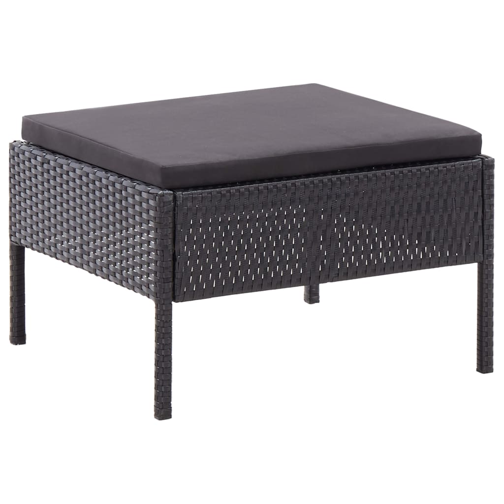 Set Divani da Giardino 3 pz con Cuscini in Polyrattan Nero | homemem39