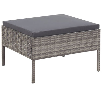 Set Divani da Giardino 3 pz con Cuscini in Polyrattan Grigio | homemem39