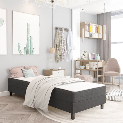 Letto a Molle Grigio in Tessuto 90x200 cm | homemem39