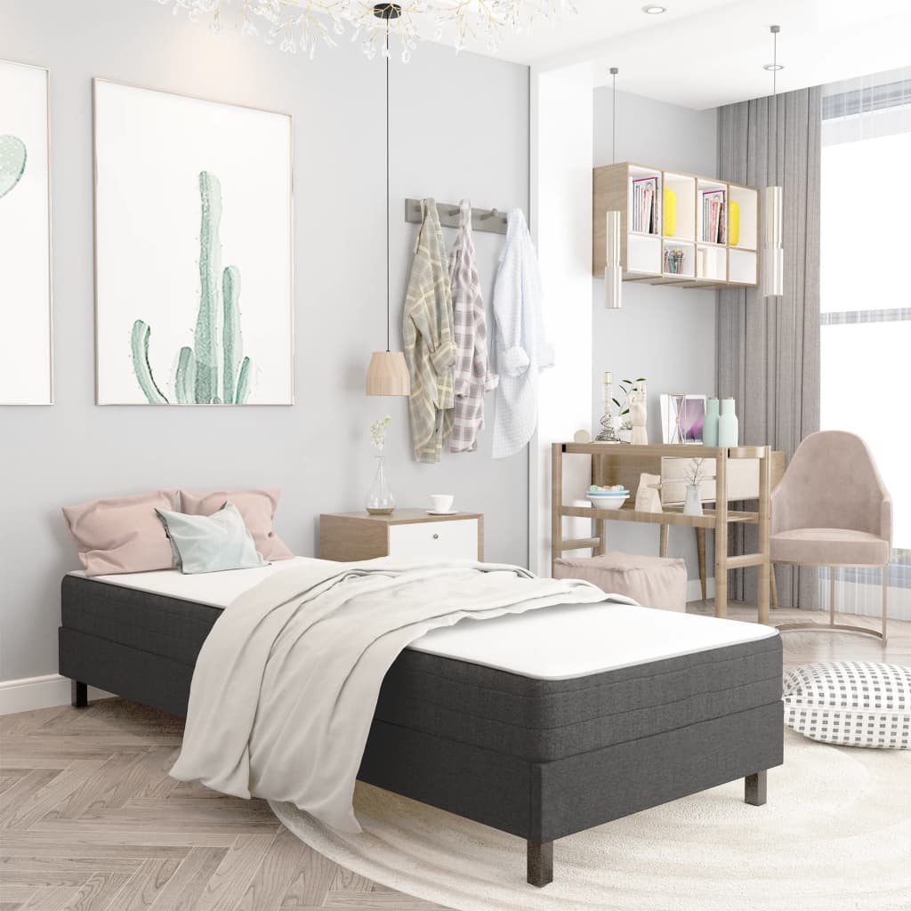 Letto a Molle Grigio in Tessuto 100x200 cm | homemem39