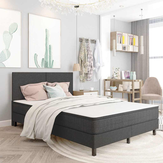 Letto a Molle Grigio in Tessuto 140x200 cm | homemem39