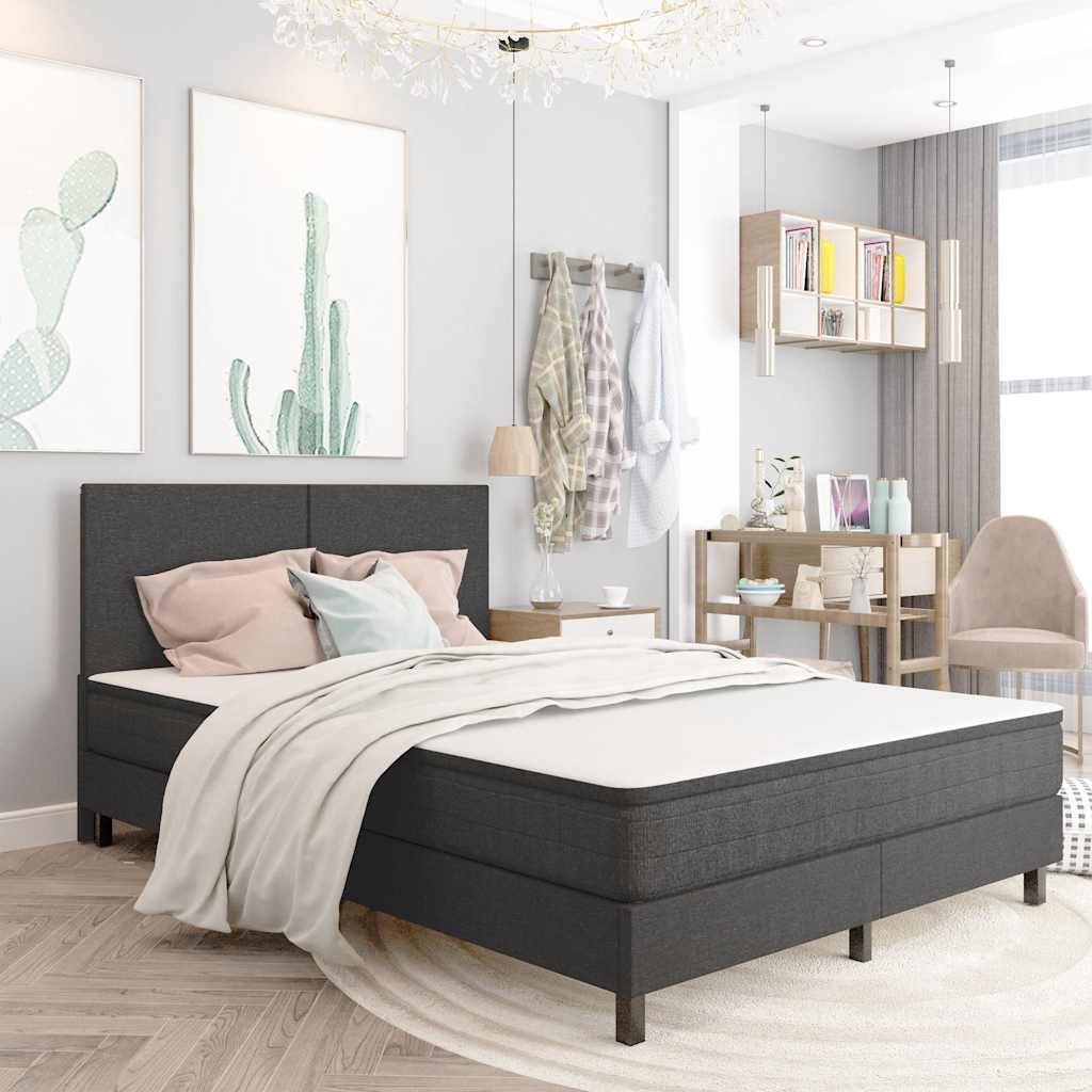 Letto a Molle Grigio in Tessuto 180x200 cm | homemem39