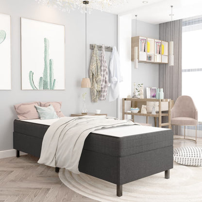 Letto a Molle Grigio in Tessuto 100x200 cm | homemem39