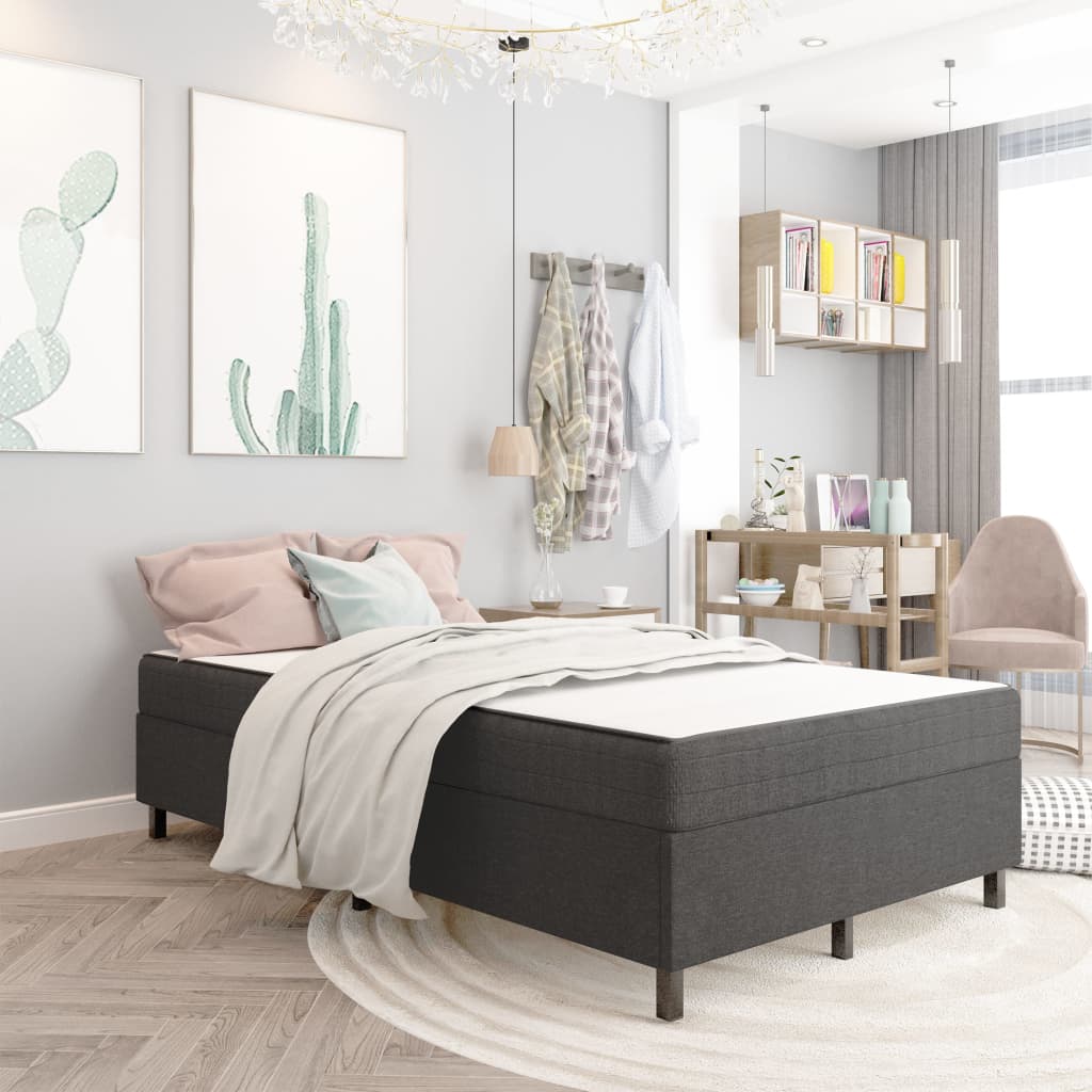 Letto a Molle Grigio in Tessuto 120x200 cm | homemem39