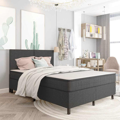 Letto a Molle Grigio in Tessuto 140x200 cm | homemem39