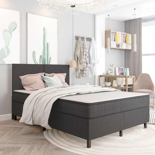 Letto a Molle Grigio in Tessuto 180x200 cm | homemem39