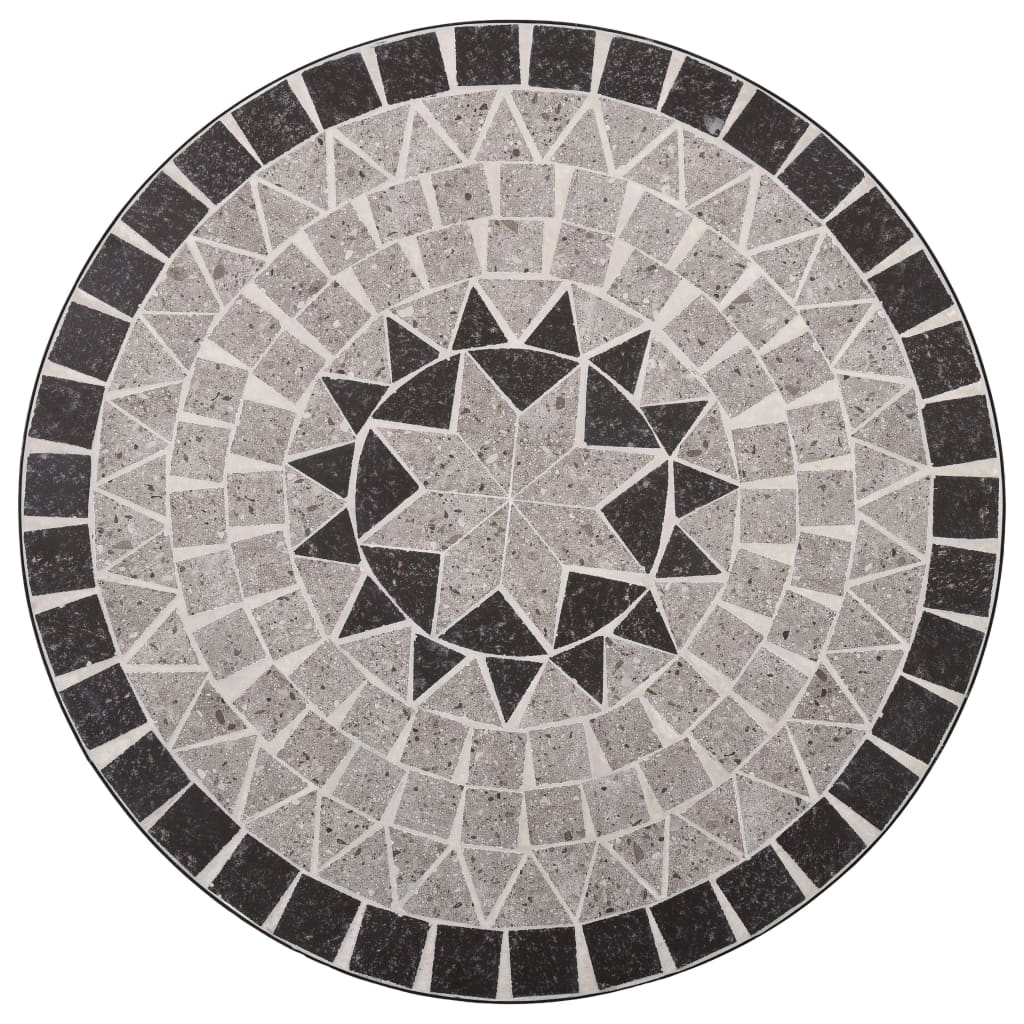 Set Bistrò 3 pz con Mosaico in Ceramica Grigio | homemem39