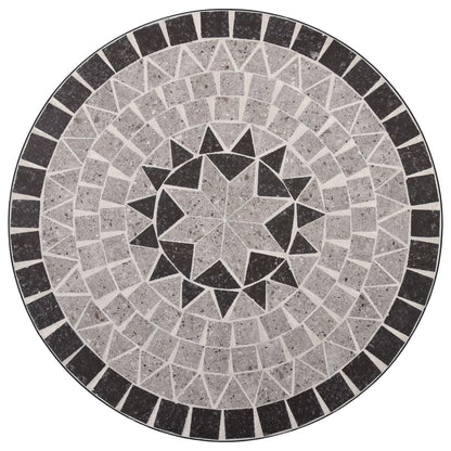 Set Bistrò 3 pz con Mosaico in Ceramica Grigio - homemem39