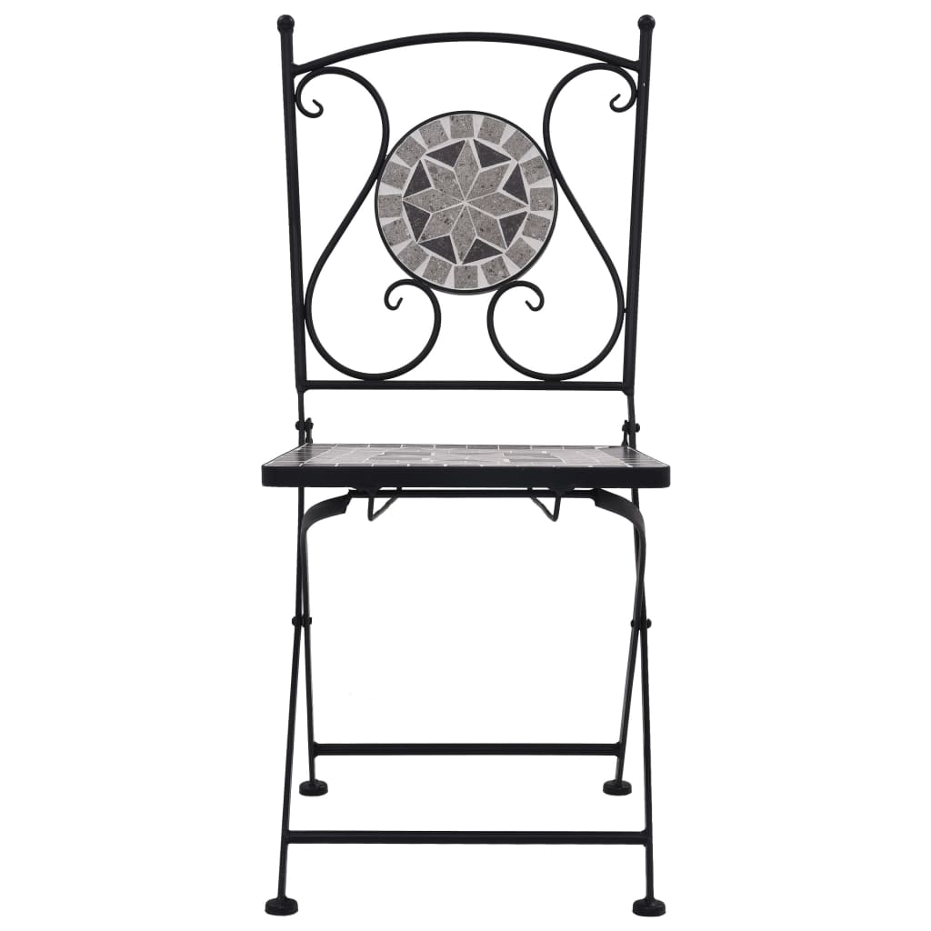 Set Bistrò 3 pz con Mosaico in Ceramica Grigio | homemem39