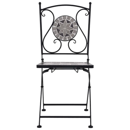 Set Bistrò 3 pz con Mosaico in Ceramica Grigio | homemem39