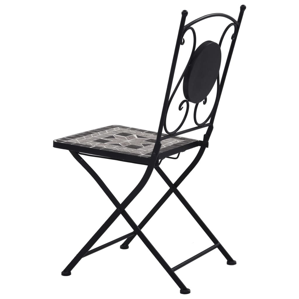 Set Bistrò 3 pz con Mosaico in Ceramica Grigio | homemem39