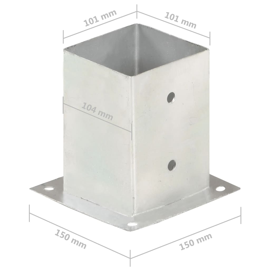 Ancoraggi Pali 4 pz in Metallo Zincato 101 mm | homemem39
