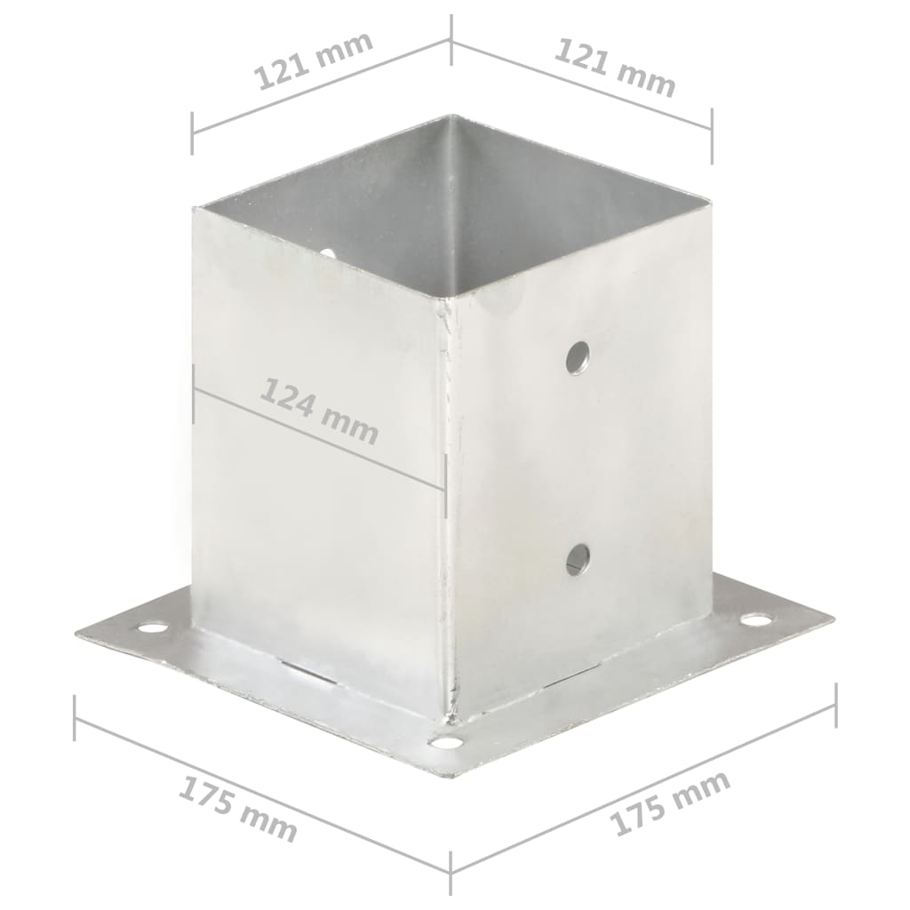 Ancoraggi Pali 4 pz in Metallo Zincato 121 mm | homemem39