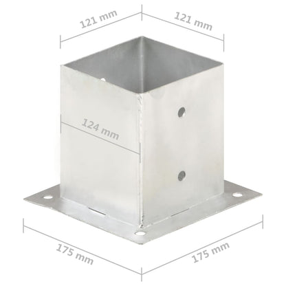 Ancoraggi Pali 4 pz in Metallo Zincato 121 mm | homemem39