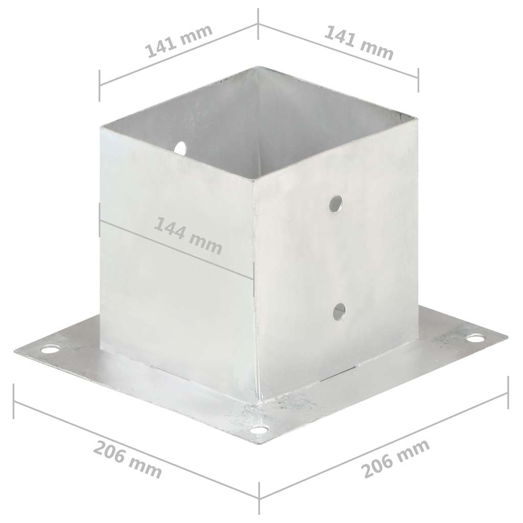 Ancoraggi Pali 4 pz in Metallo Zincato 141 mm | homemem39