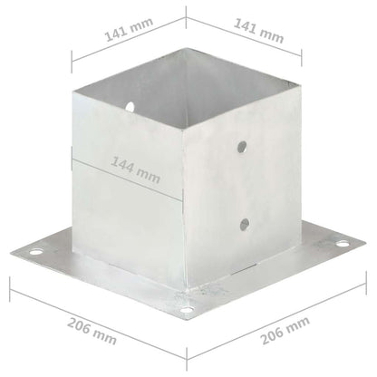 Ancoraggi Pali 4 pz in Metallo Zincato 141 mm | homemem39