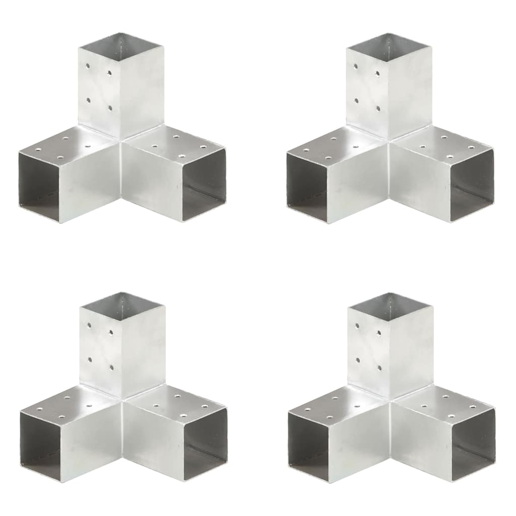 Connettori per Pali a Forma di Y 4 pz Metallo Zincato 71x71 mm | homemem39