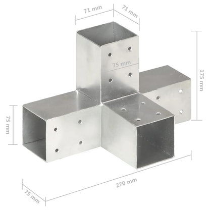 Connettore per Pali a Forma di X in Metallo Zincato 71x71 mm | homemem39
