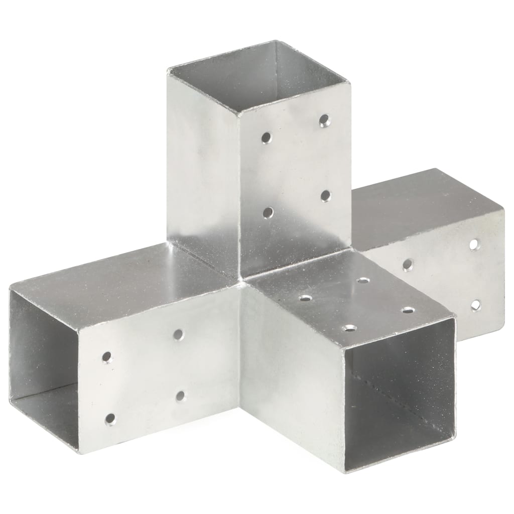 Connettori per Pali a Forma di X 4 pz in Metallo Zincato 71x71 mm | homemem39