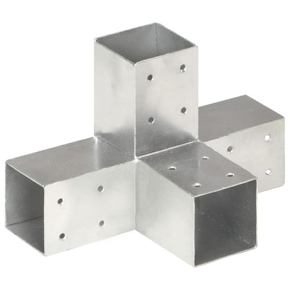 Connettori per Pali a Forma di X 4 pz in Metallo Zincato 71x71 mm | homemem39