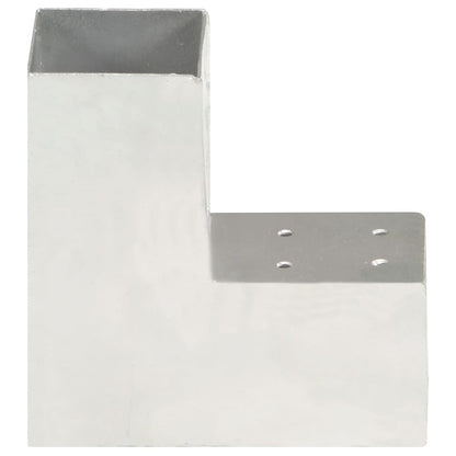 Connettori per Pali a Forma di L 4 pz Metallo Zincato 81x81 mm | homemem39