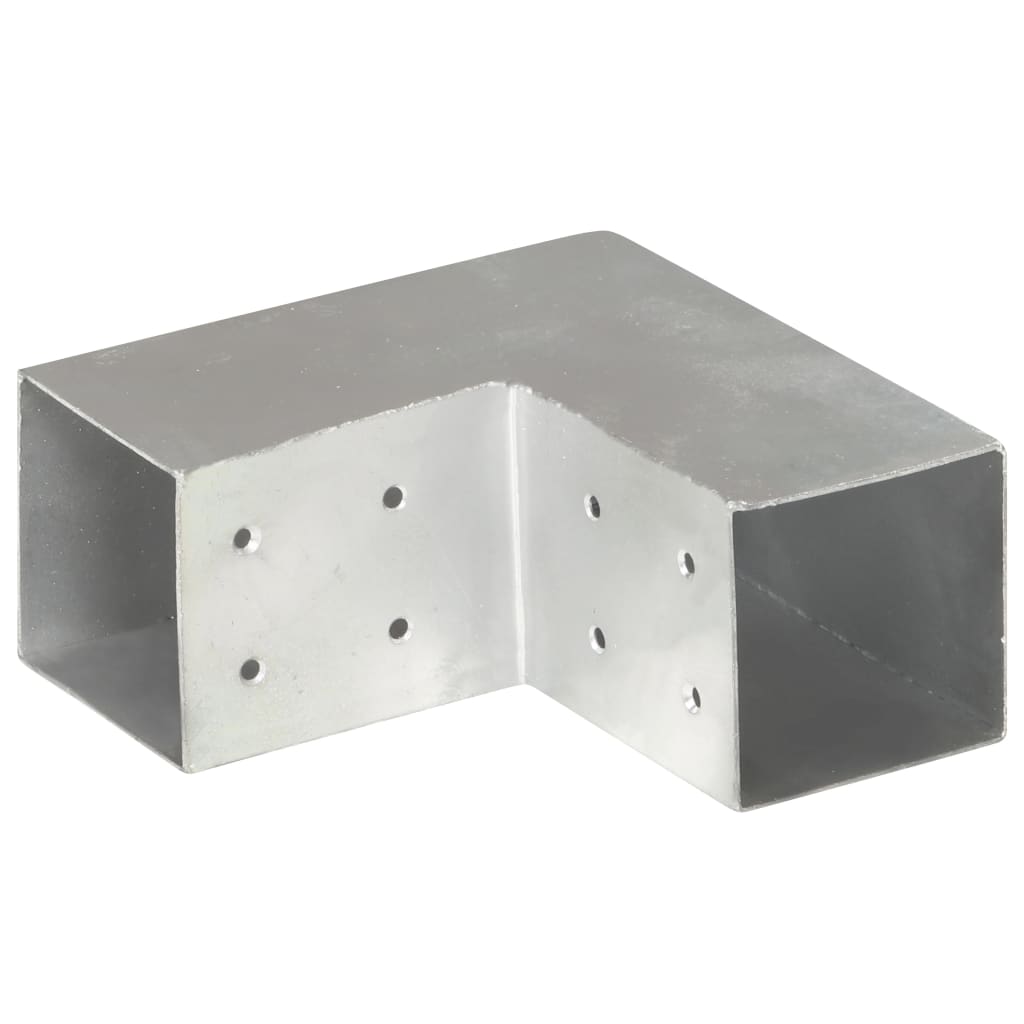 Connettori per Pali a Forma di L 4 pz Metallo Zincato 81x81 mm | homemem39