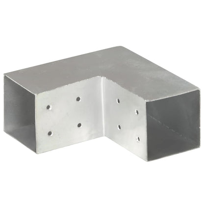 Connettori per Pali a Forma di L 4 pz Metallo Zincato 81x81 mm | homemem39