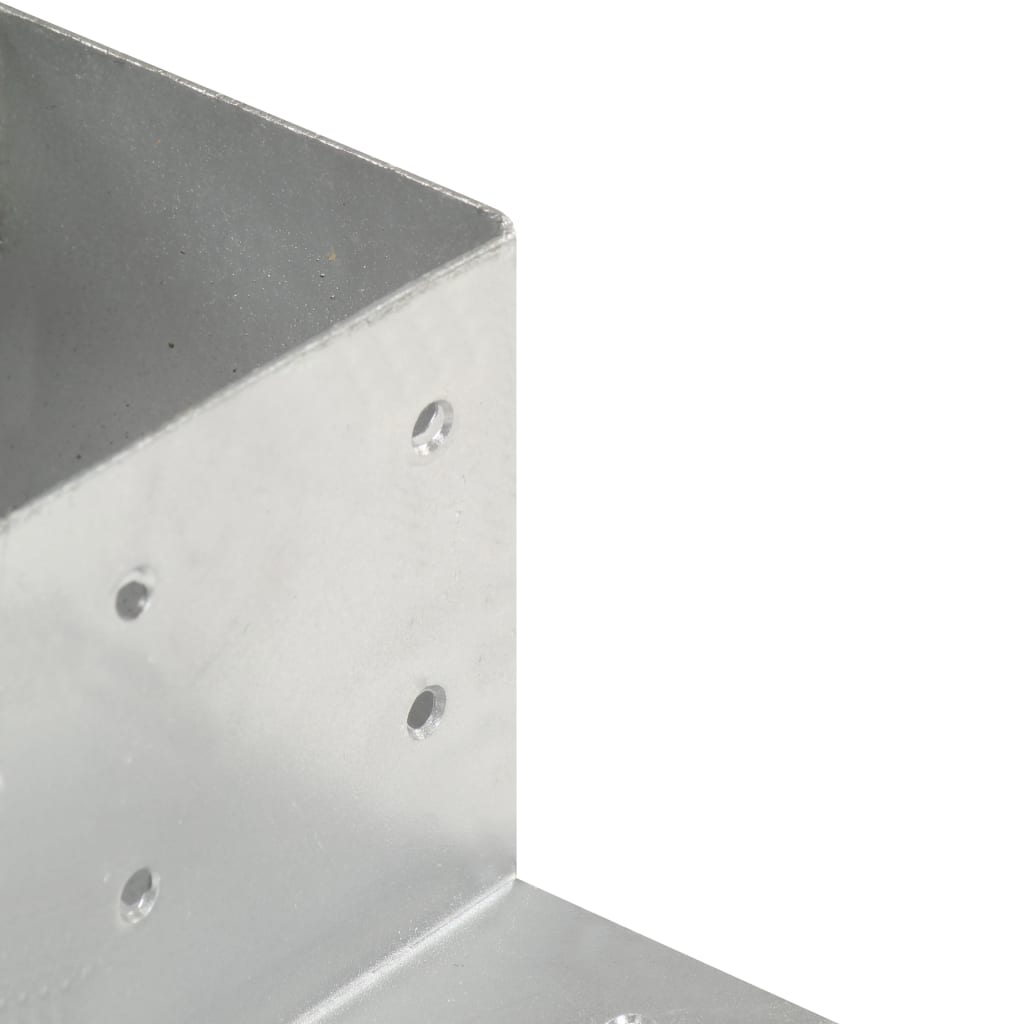 Connettori per Pali a Forma di L 4 pz Metallo Zincato 81x81 mm | homemem39