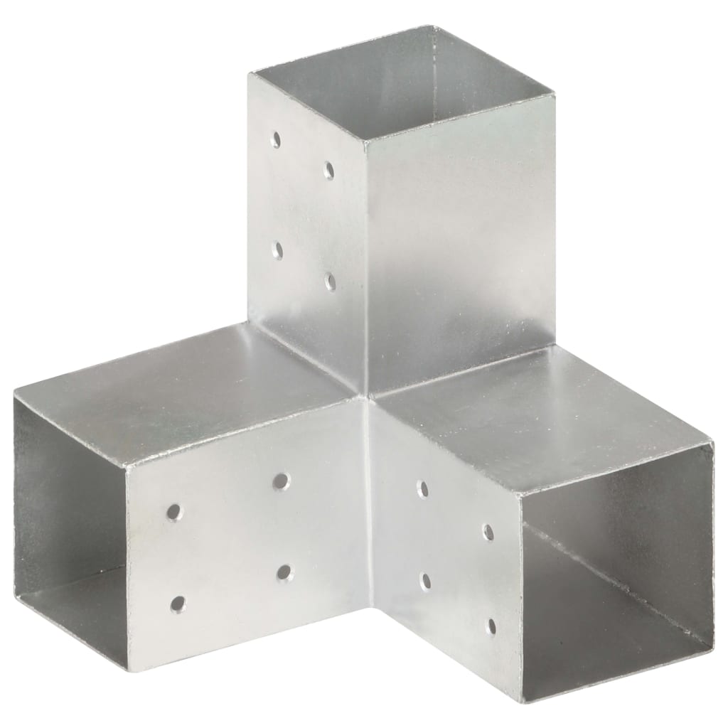 Connettori per Pali a Forma di Y 4 pz Metallo Zincato 81x81 mm | homemem39