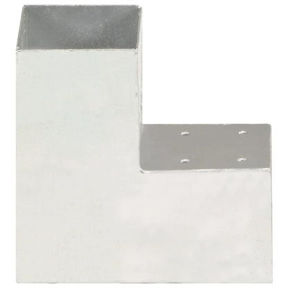 Connettori per Pali a Forma di L 4 pz Metallo Zincato 91x91 mm | homemem39