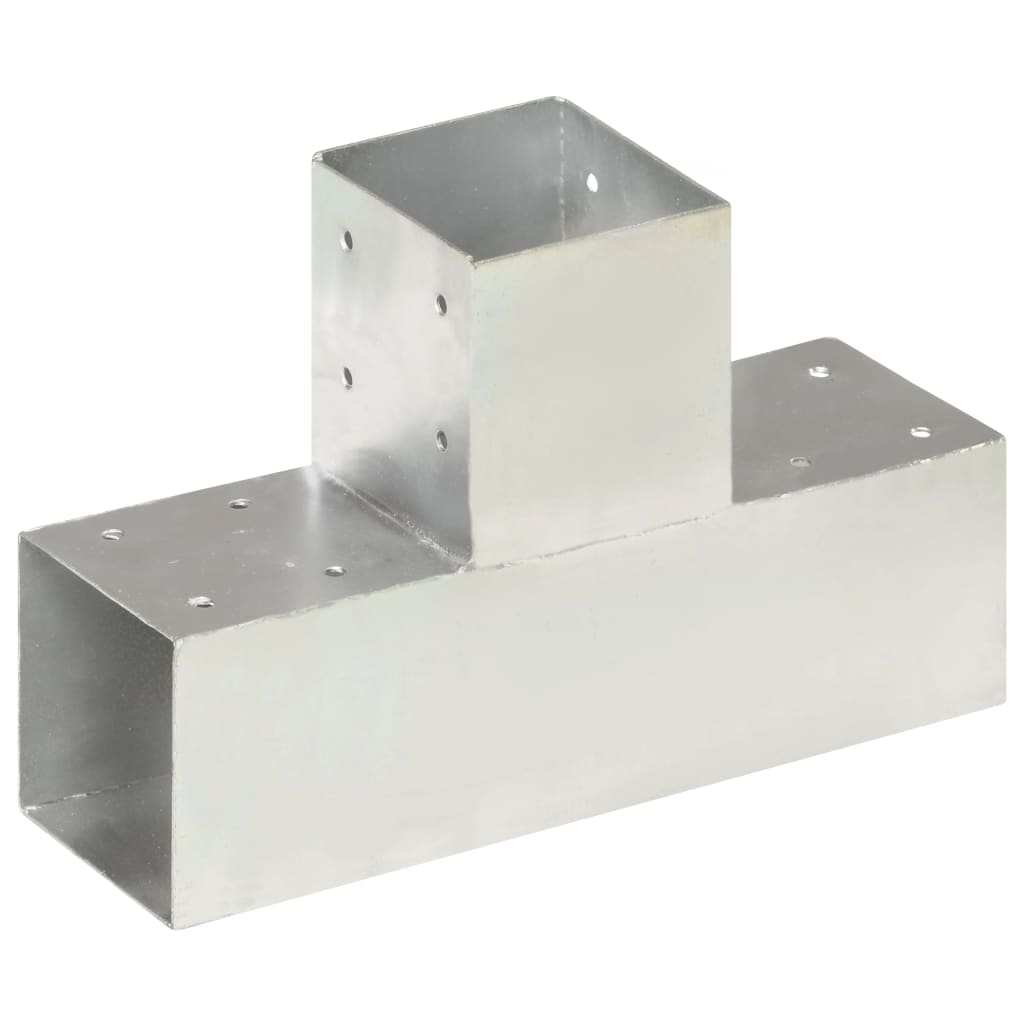 Connettori per Pali a Forma di T 4 pz Metallo Zincato 91x91 mm | homemem39