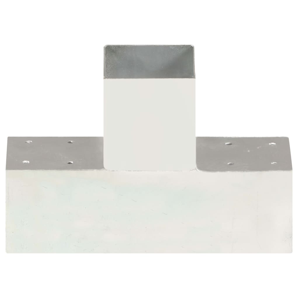 Connettori per Pali a Forma di T 4 pz Metallo Zincato 91x91 mm | homemem39