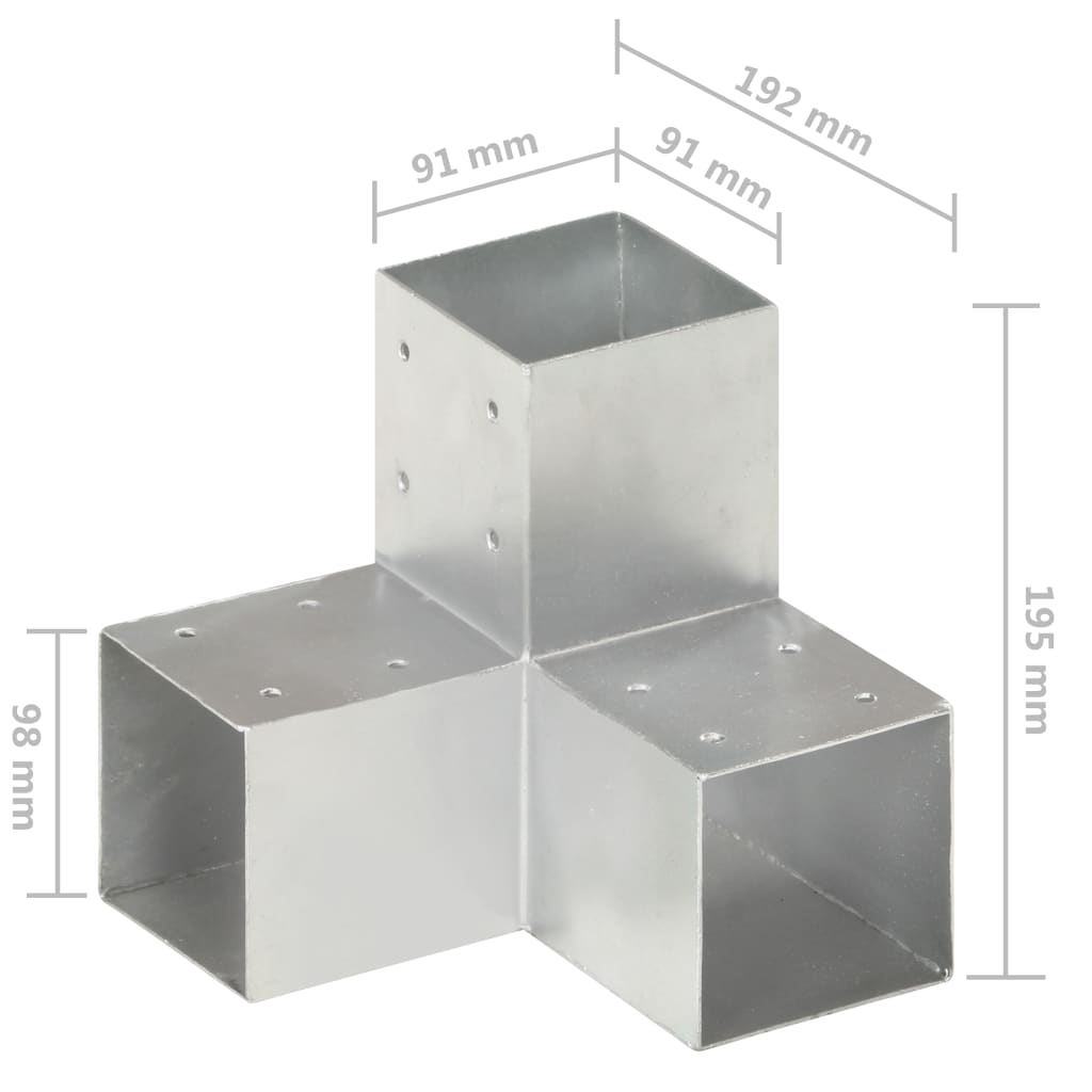 Connettore per Pali a Forma di Y in Metallo Zincato 91x91 mm | homemem39