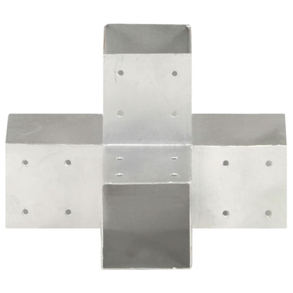 Connettori per Pali a Forma di X 4 pz in Metallo Zincato 91x91 mm | homemem39